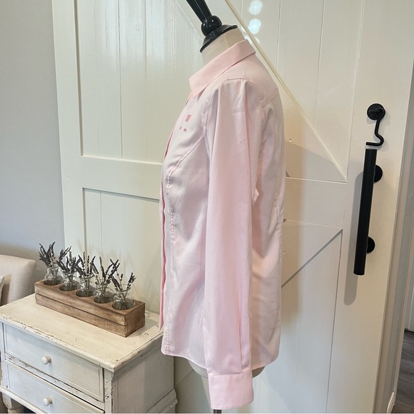 US Airways Uniform Shirt Womens Size 10 Pink Breast Cancer Long Sleeve Collect - Picture 3 of 8